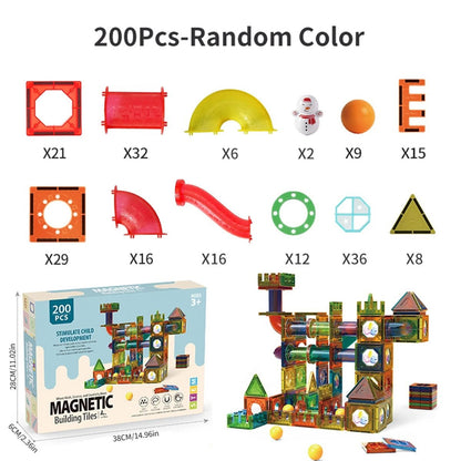 Kids Marble Run Creative Magnetic Toy 68 Pieces With 3D Building, Safe Plastic, Physics Learning Fun, Safe for Ages 3+