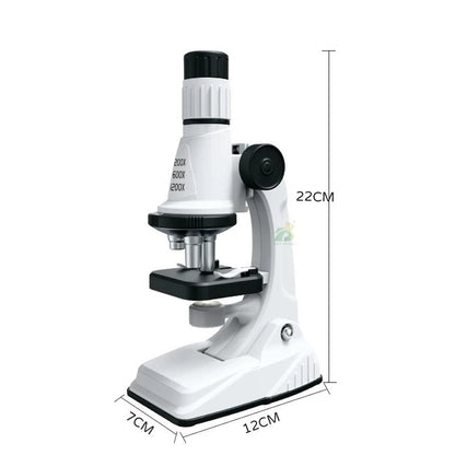 Kids Microscope, Portable Microscope Kit with LED Light and Mobile Phone Holder, Kids Beginner Educational Science Kit Toy for Kids Gift