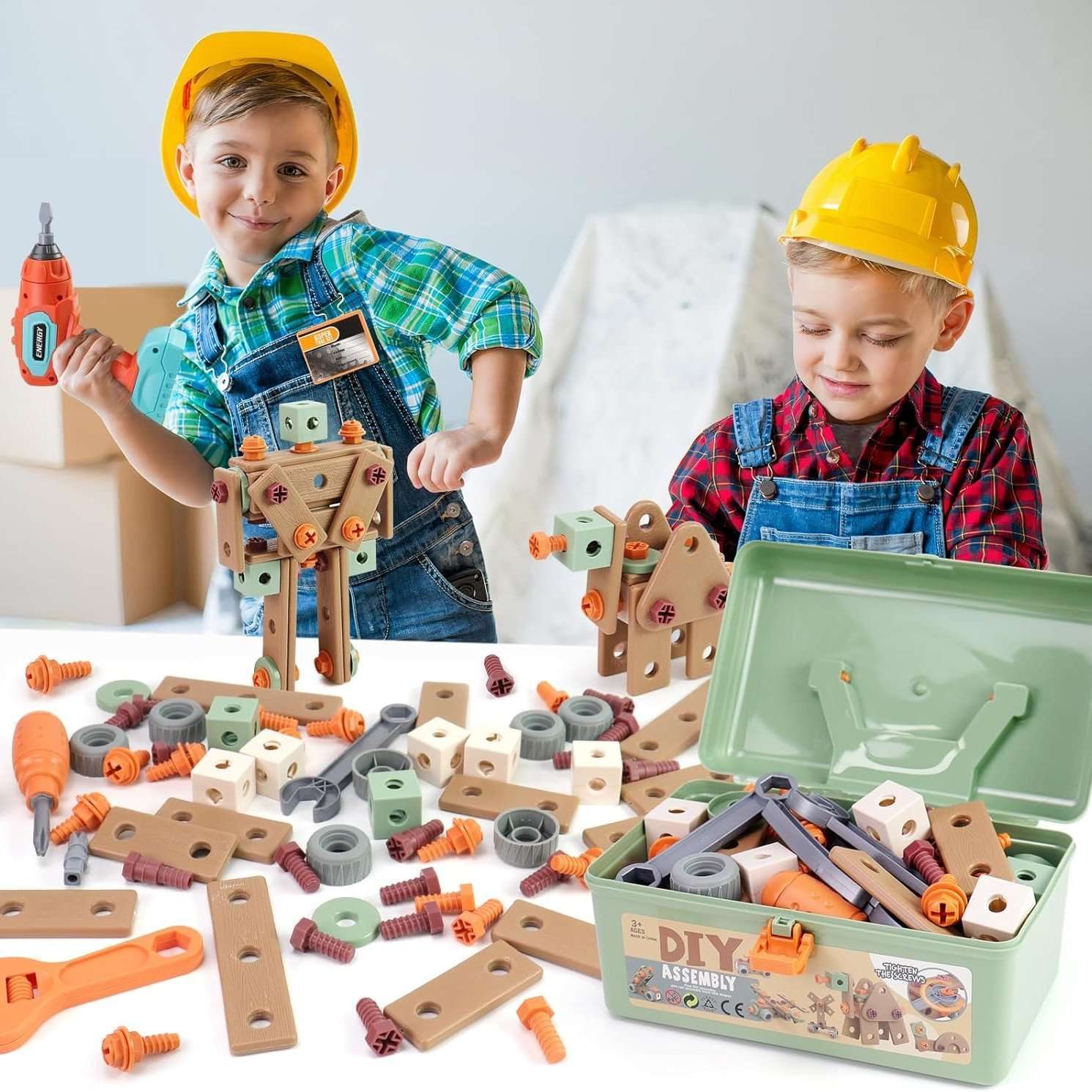 Fun Kids DIY Tool Kit with Drill and Storage Case - Halri