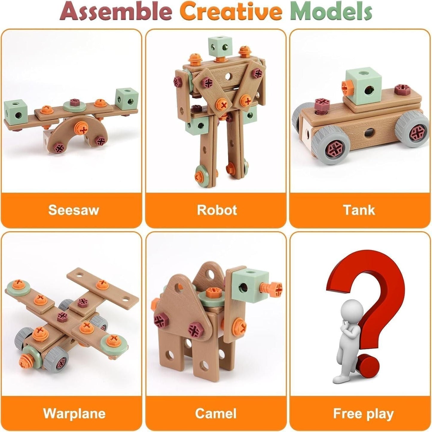 Kids Tool Set Construction With Drill & Screwdriver, Assembly Play, Repair Simulation, Tool Storage Box for Ages 3+