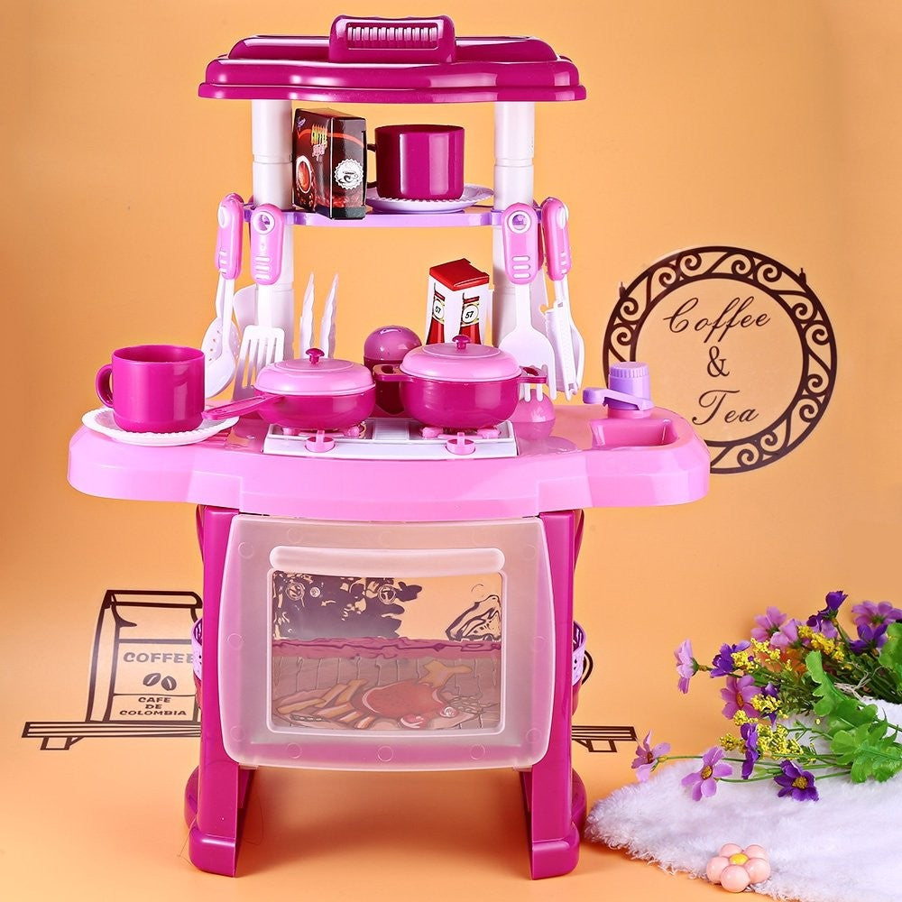 Interactive Kids Kitchen Playset with Lights and Sounds - Halri