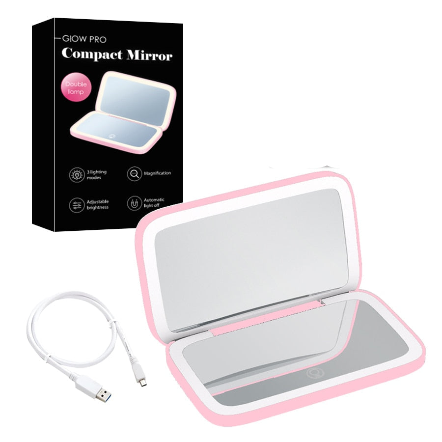 Portable LED Vanity Mirror with 1X and 10X Magnification - Halri