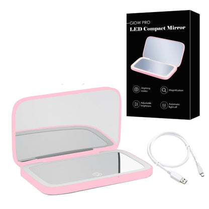 Portable LED Vanity Mirror with 1X and 10X Magnification