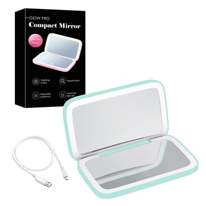 Portable LED Vanity Mirror with 1X and 10X Magnification