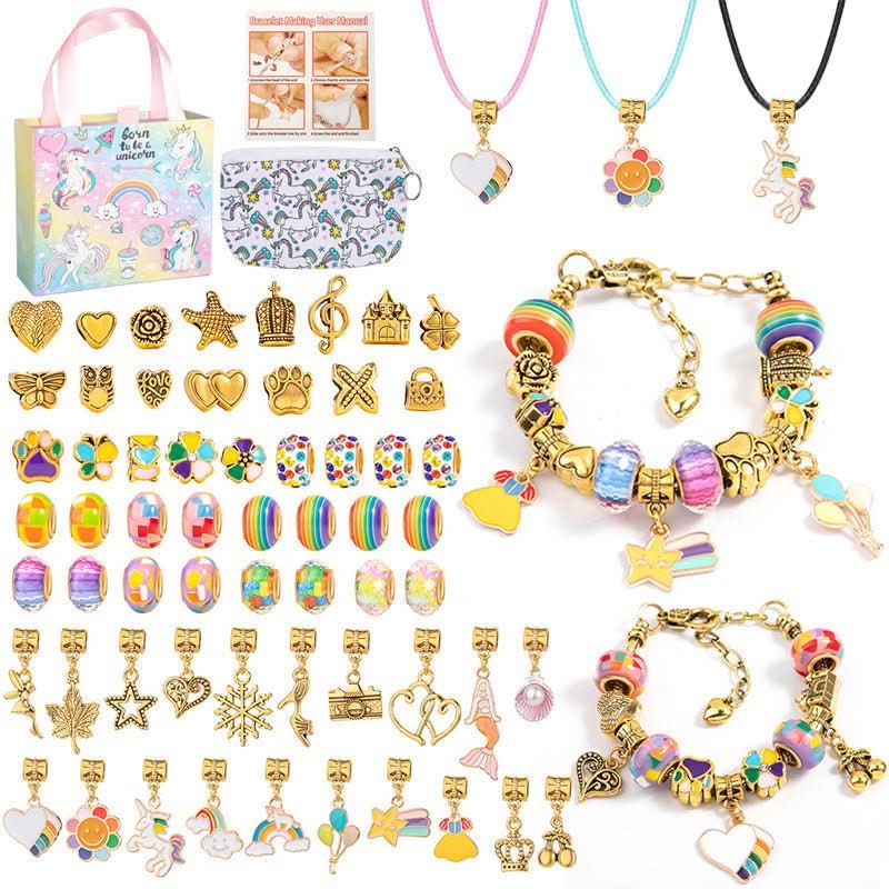 Fun DIY Jewelry Making Kit for Kids with Glitter Charms