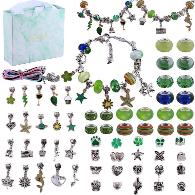 Fun DIY Jewelry Making Kit for Kids with Glitter Charms