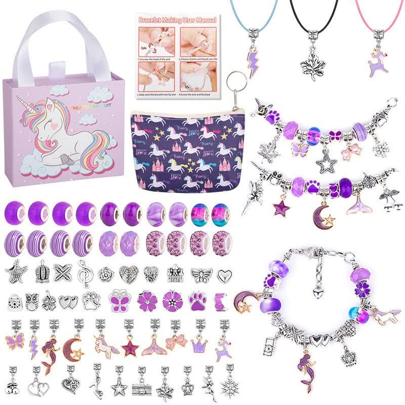 Fun DIY Jewelry Making Kit for Kids with Glitter Charms