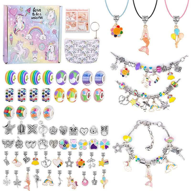 Fun DIY Jewelry Making Kit for Kids with Glitter Charms