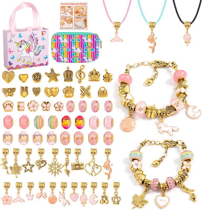 Fun DIY Jewelry Making Kit for Kids with Glitter Charms