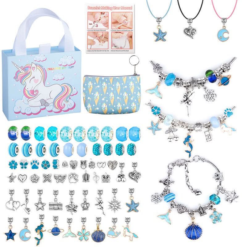 Fun DIY Jewelry Making Kit for Kids with Glitter Charms