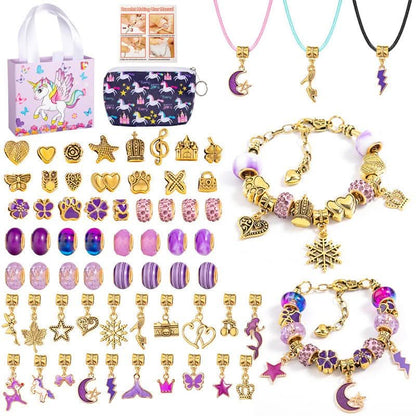 Fun DIY Jewelry Making Kit for Kids with Glitter Charms