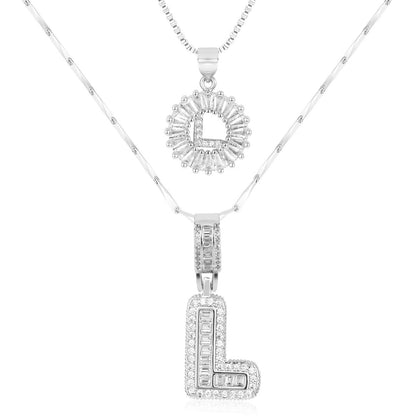Personalized 14k Gold Initial Diamond Pendants