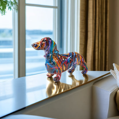 Vibrant Dog Figurine Decoration - Halri