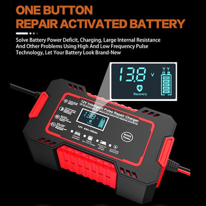 Universal 12V 6A Car Battery Charger with LCD Screen