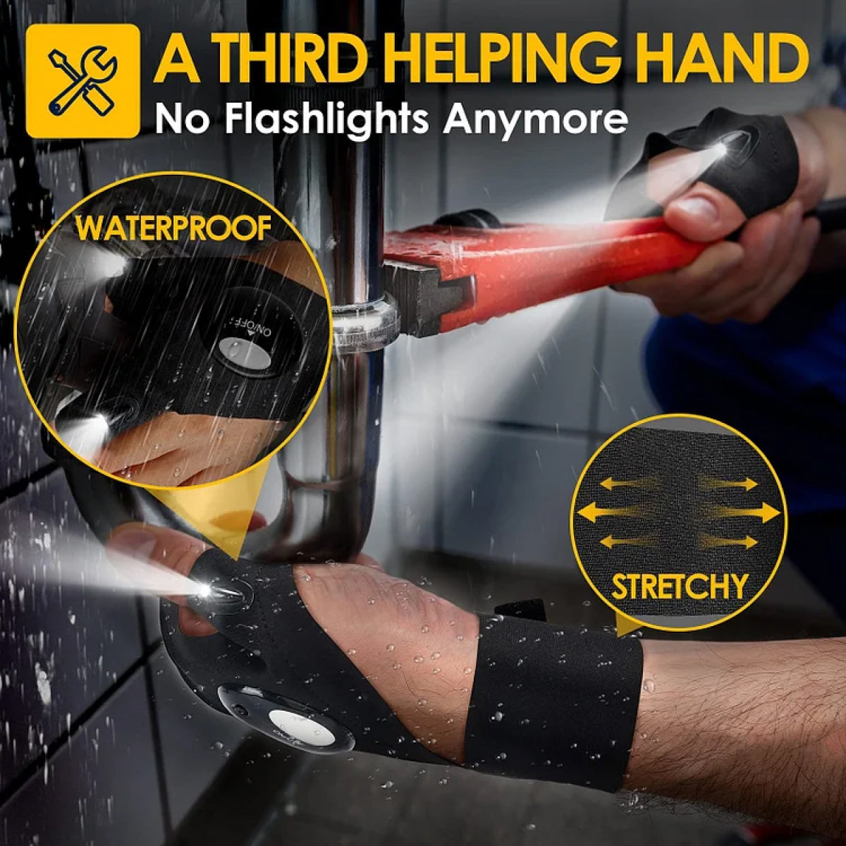 Waterproof LED Gloves for Outdoor Activities
