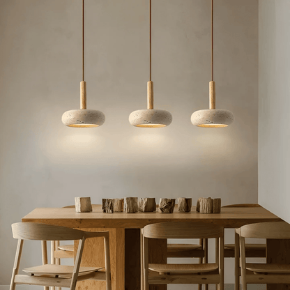 Vintage LED Pendant Light with Natural Wood Accent - Halri