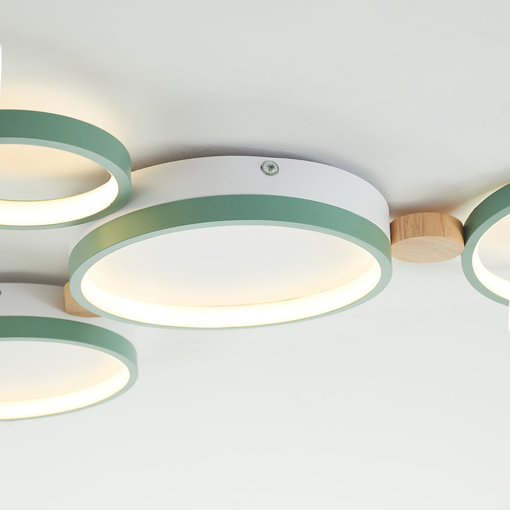 Soft Globe Ceiling Lamp for Bedroom in White and Gray