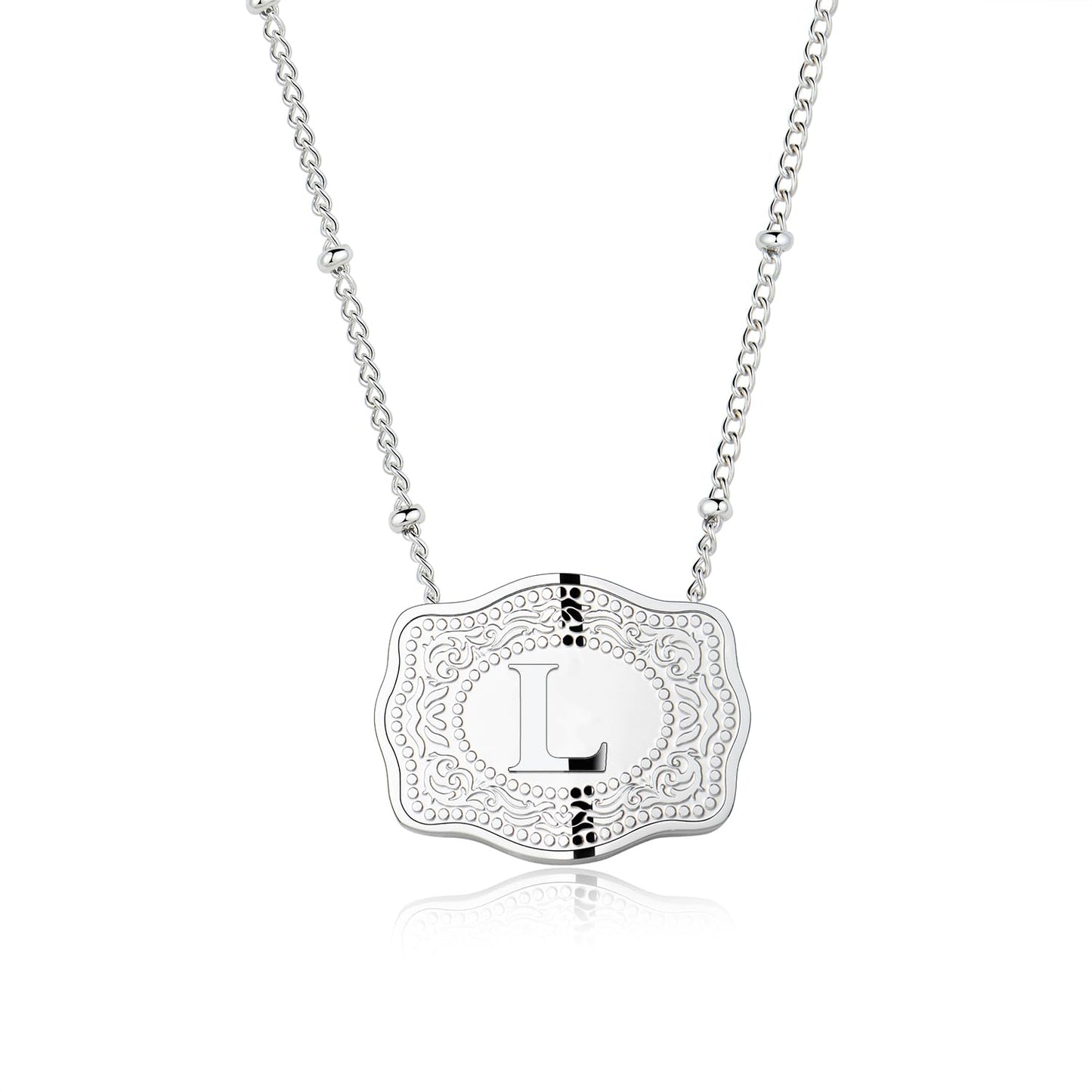 Pretty Initial Letter Pendant Necklace Buckle