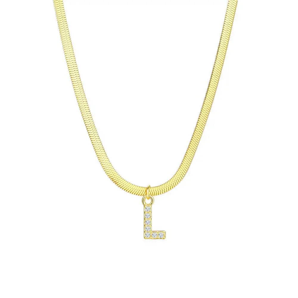 Delicate Diamond Initial Bar Necklace