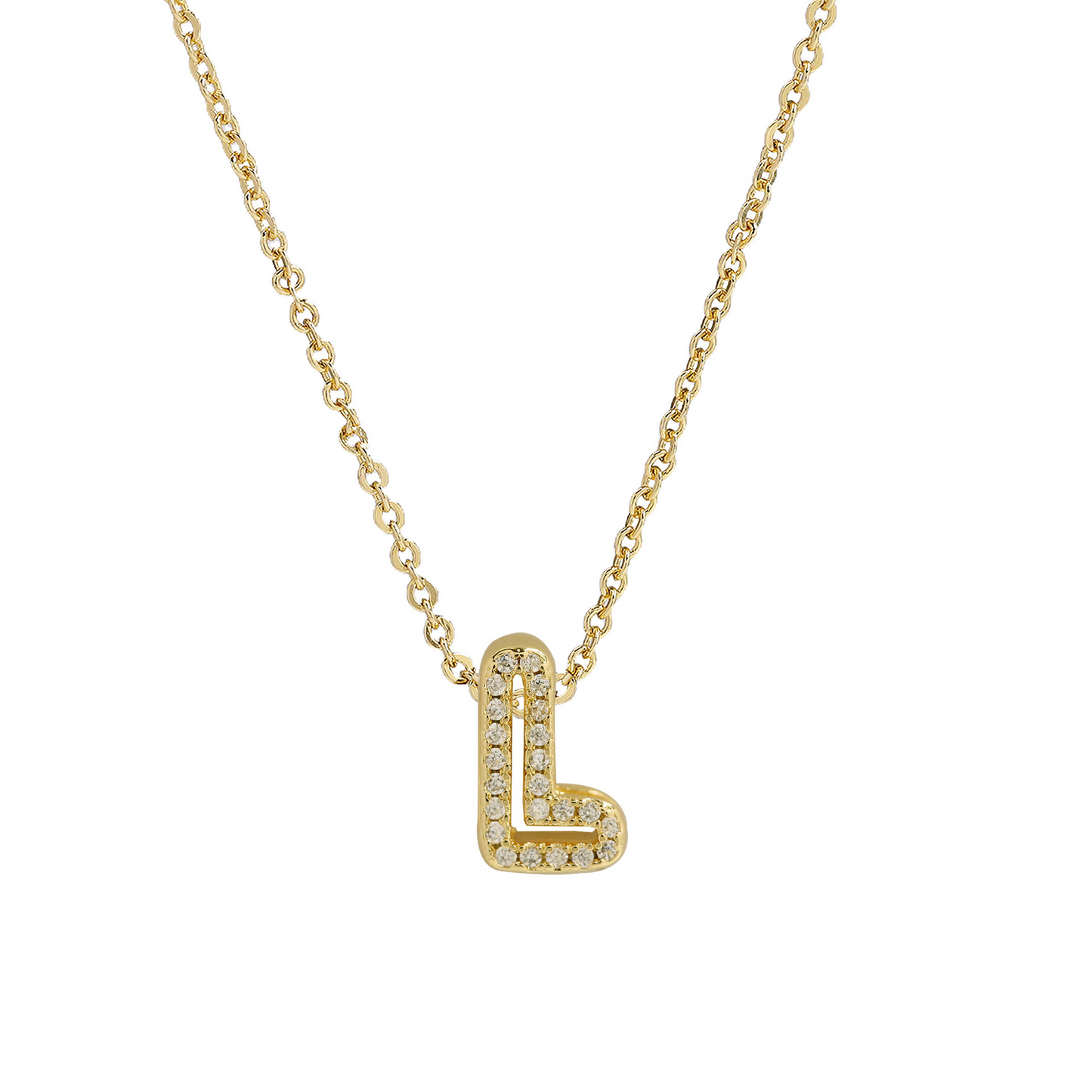 Shining Initial Diamond Pendant Necklace