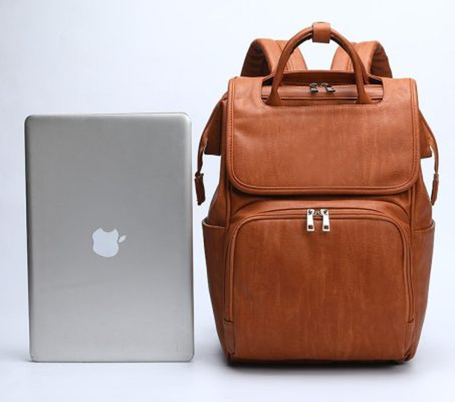 Spacious Premium Leather Baby Backpack Bag - Halri