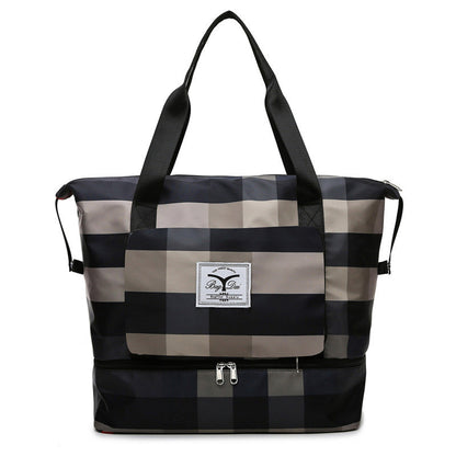 Halri | Classic Plaid Duffel Bag with Extra Space