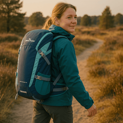 Spacious Water Resistant Hiking Backpack, Compact Folding Style