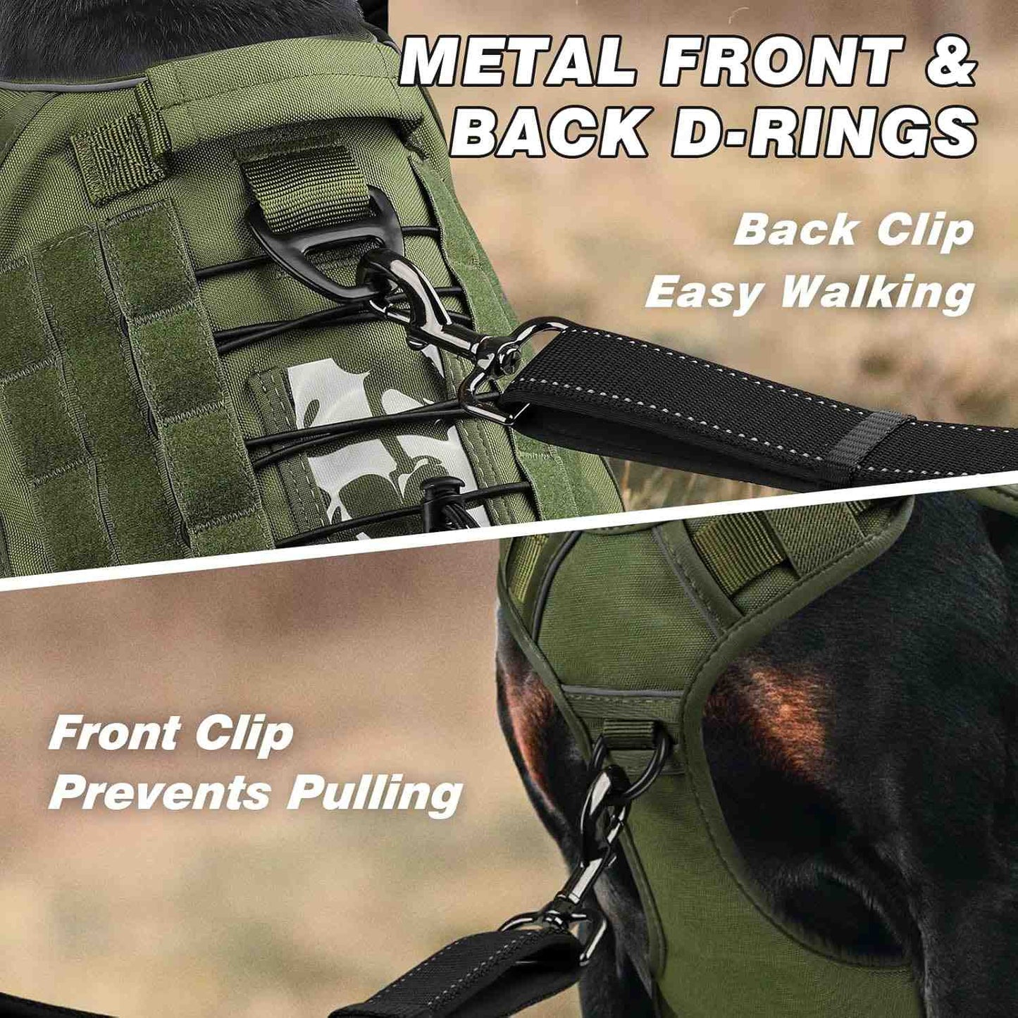 Large Dog Harness and Leash Set – No-Pull Training Vest with Collar, Made from Military-Standard 1050D Nylon