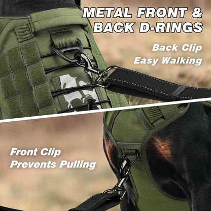 Large Dog Harness and Leash Set – No-Pull Training Vest with Collar, Made from Military-Standard 1050D Nylon