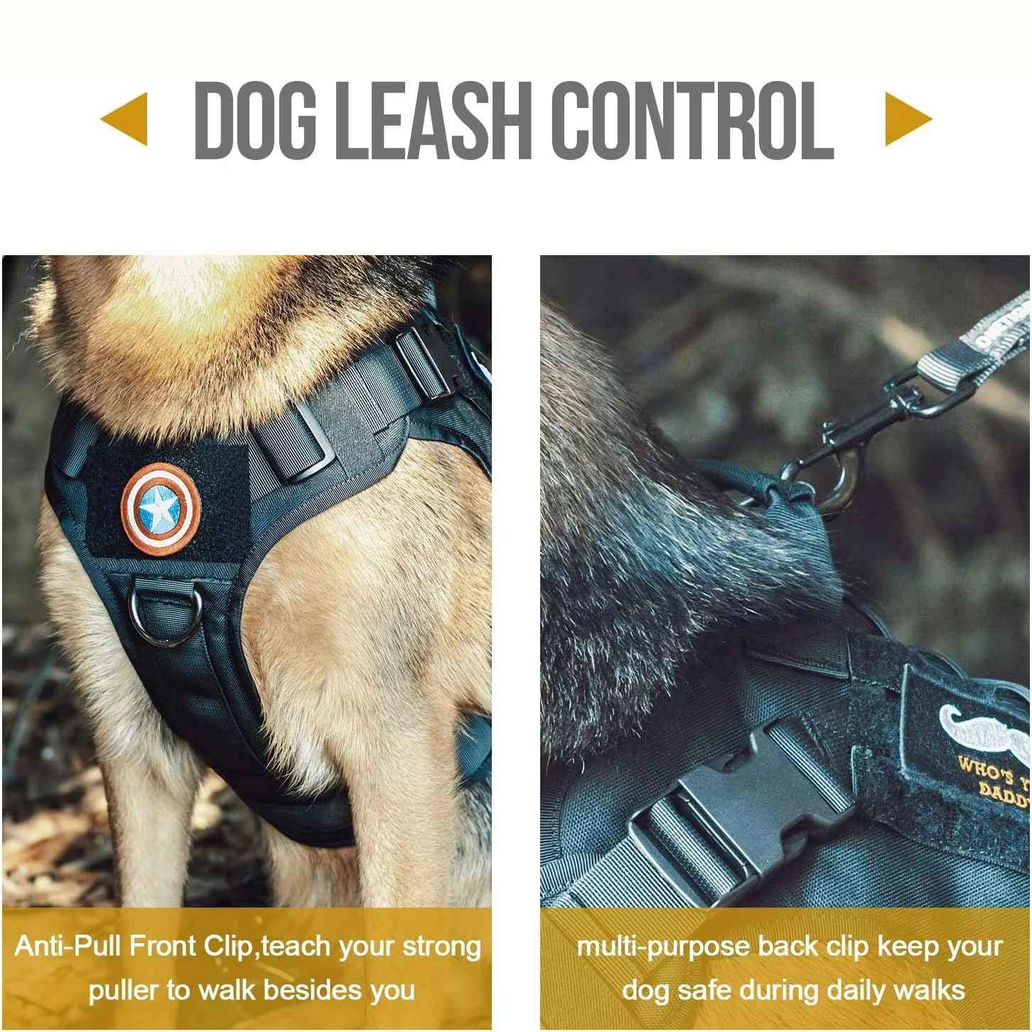 Large Dog Harness and Leash Set – No-Pull Training Vest with Collar, Made from Military-Standard 1050D Nylon