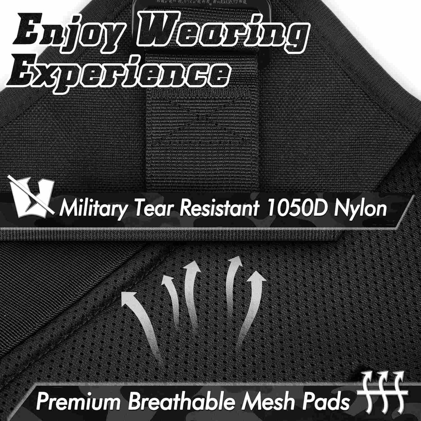 Large Dog Harness and Leash Set – No-Pull Training Vest with Collar, Made from Military-Standard 1050D Nylon
