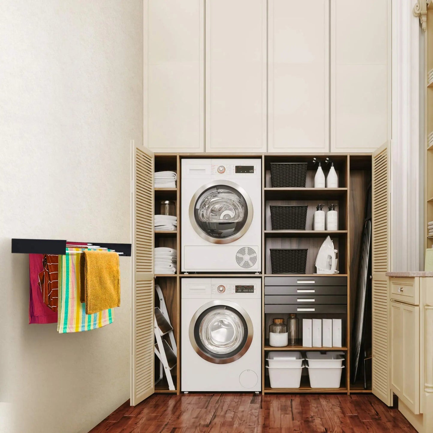 Foldable Wall Mount Laundry Drying Rack