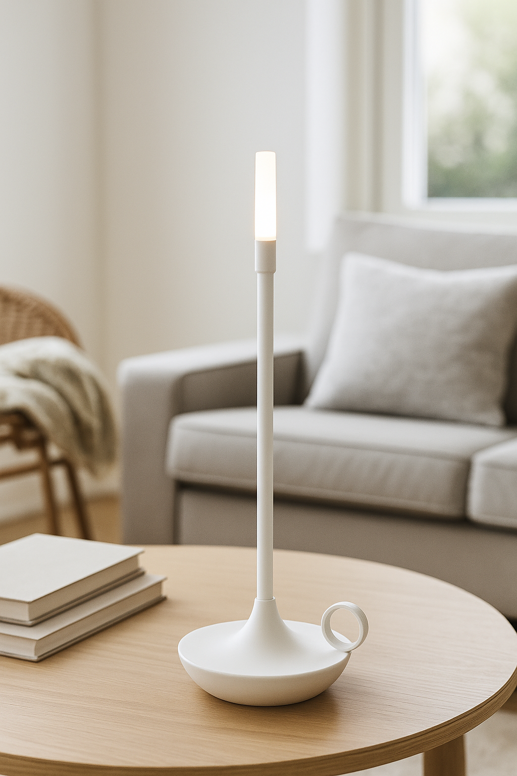 Simple LED Table Lamp - Rechargeable Dimmable Warm Light - Halri