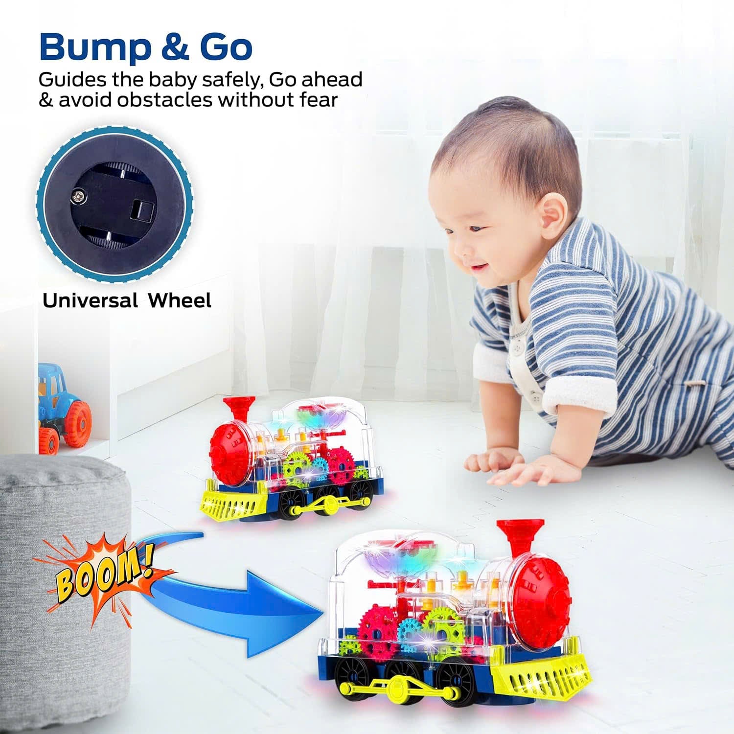 Light & Sound Train Toy – Interactive Locomotive for Kids