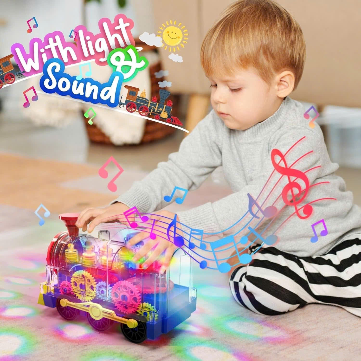 Light & Sound Train Toy – Interactive Locomotive for Kids
