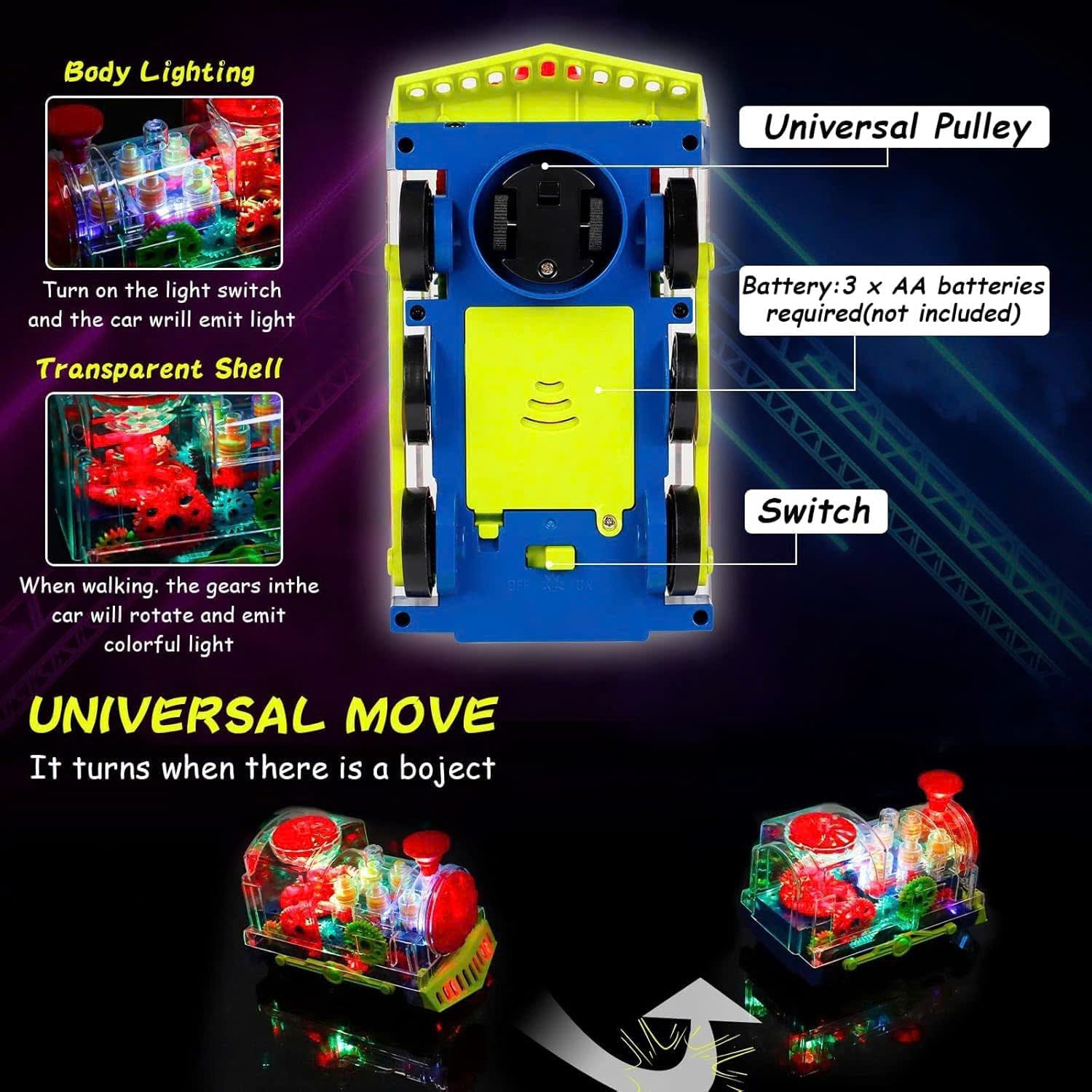 Light & Sound Train Toy – Interactive Locomotive for Kids