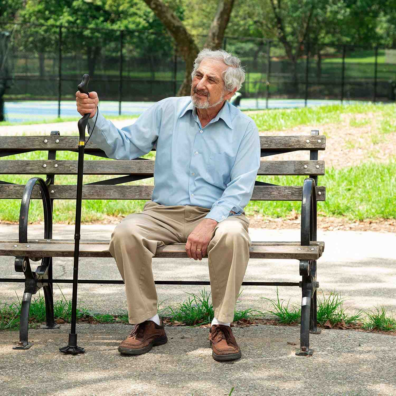 Compact Adjustable Folding Walking Stick with Grip Tip - Halri