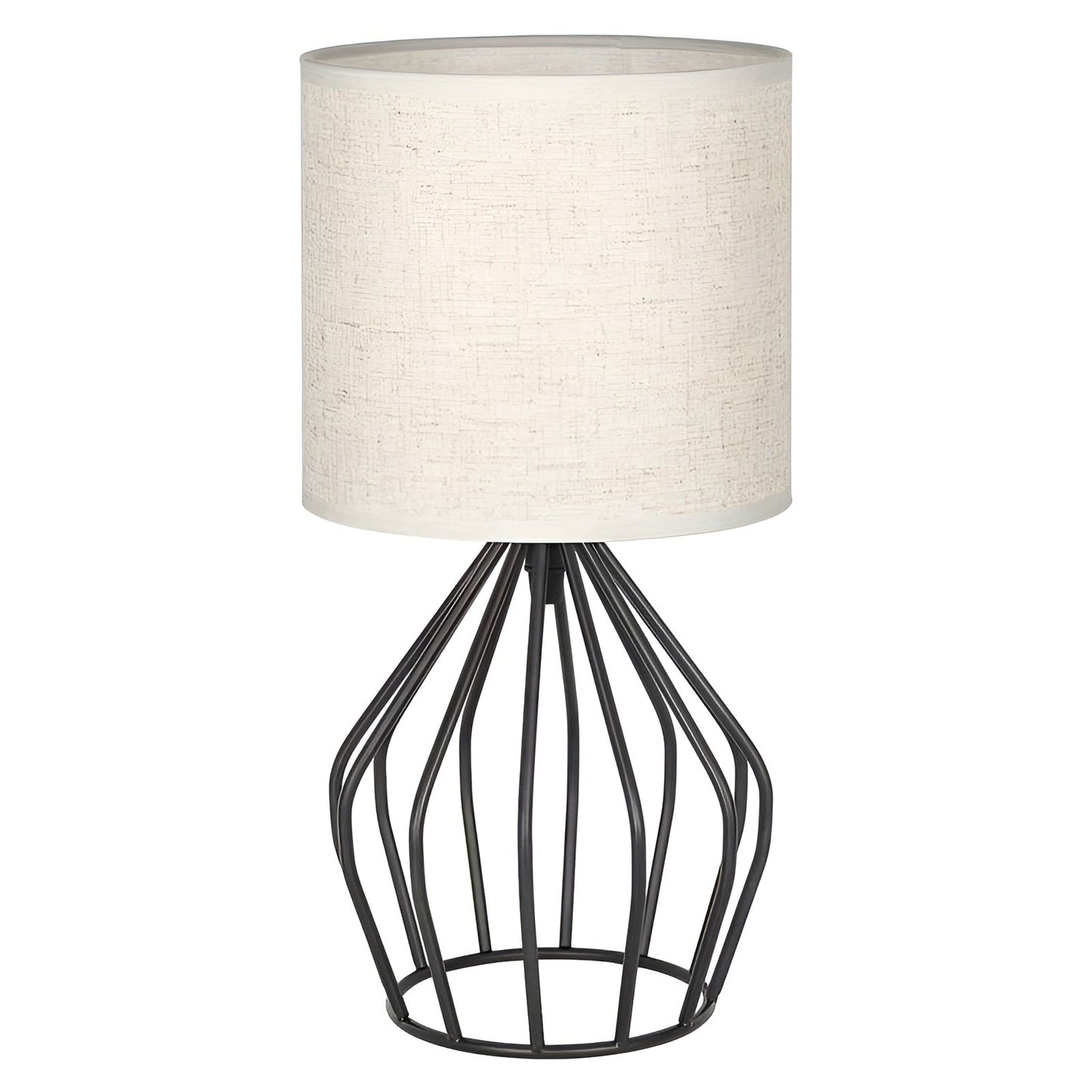 Stylish Table Lamp with Fabric Shade and Metal Stand - Halri