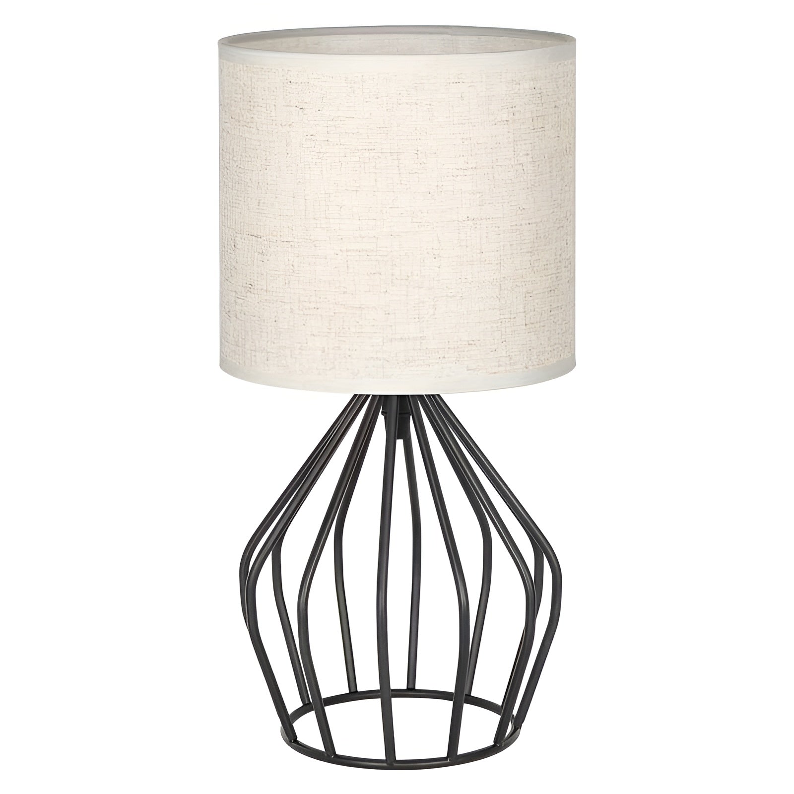 Stylish Table Lamp with Fabric Shade and Metal Stand - Halri