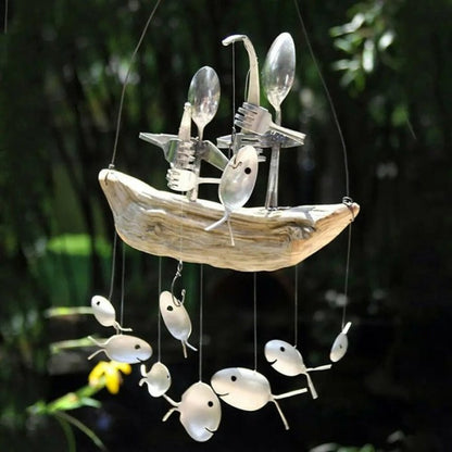 Colorful Metal Fisherman Wind Catcher Chime Decoration