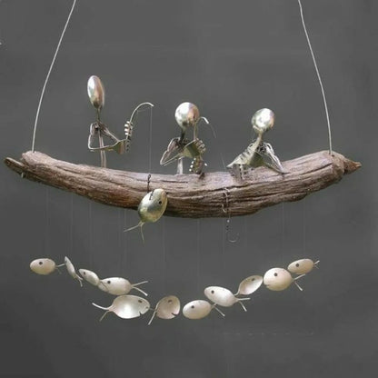 Colorful Metal Fisherman Wind Catcher Chime Decoration