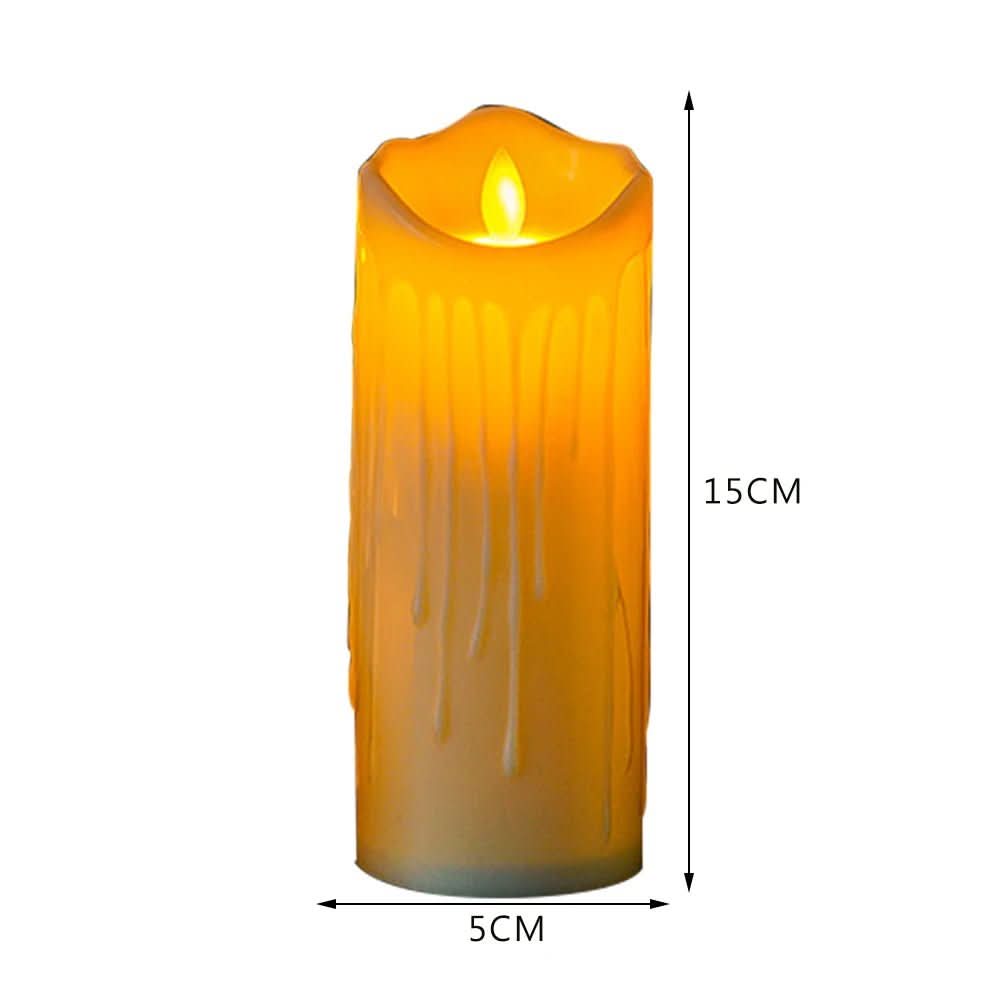 Warm White Flickering LED Candle Set