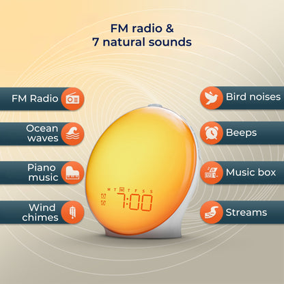 Wake Up Light Alarm Clock with Simulated Sunrise