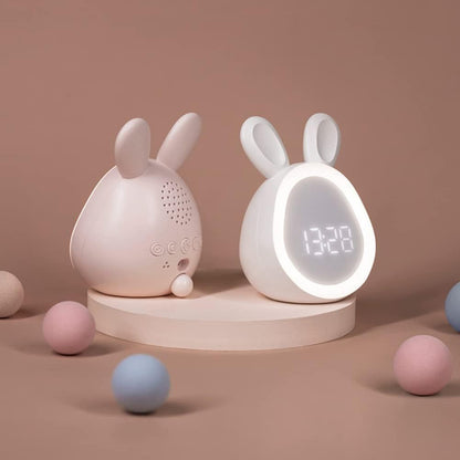Fun Childrens Clock Bunny Night Light with Soft Wake Up - Halri