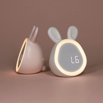 Fun Childrens Clock Bunny Night Light with Soft Wake Up
