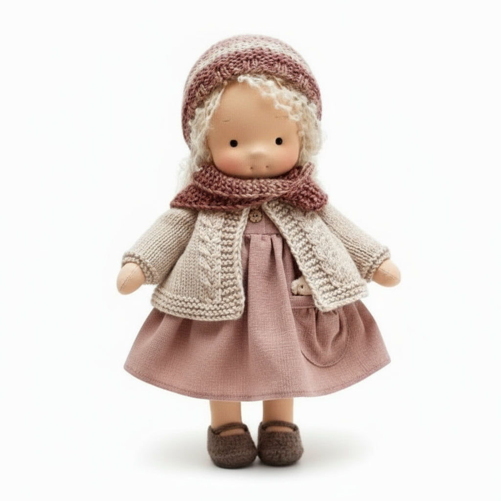 Soft Handmade Waldorf Doll for Kids Creative Play
