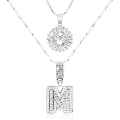 Personalized 14k Gold Initial Diamond Pendants