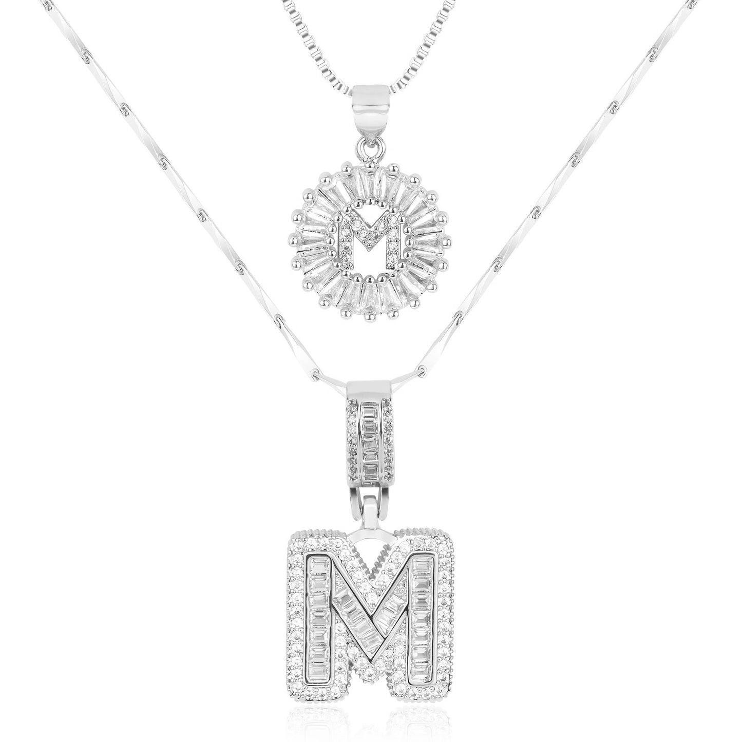 Personalized 14k Gold Initial Diamond Pendants
