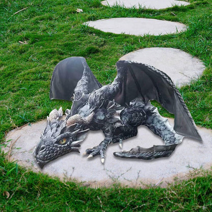 Mystic Dragon Protector Figurine: Dark Garden Decor