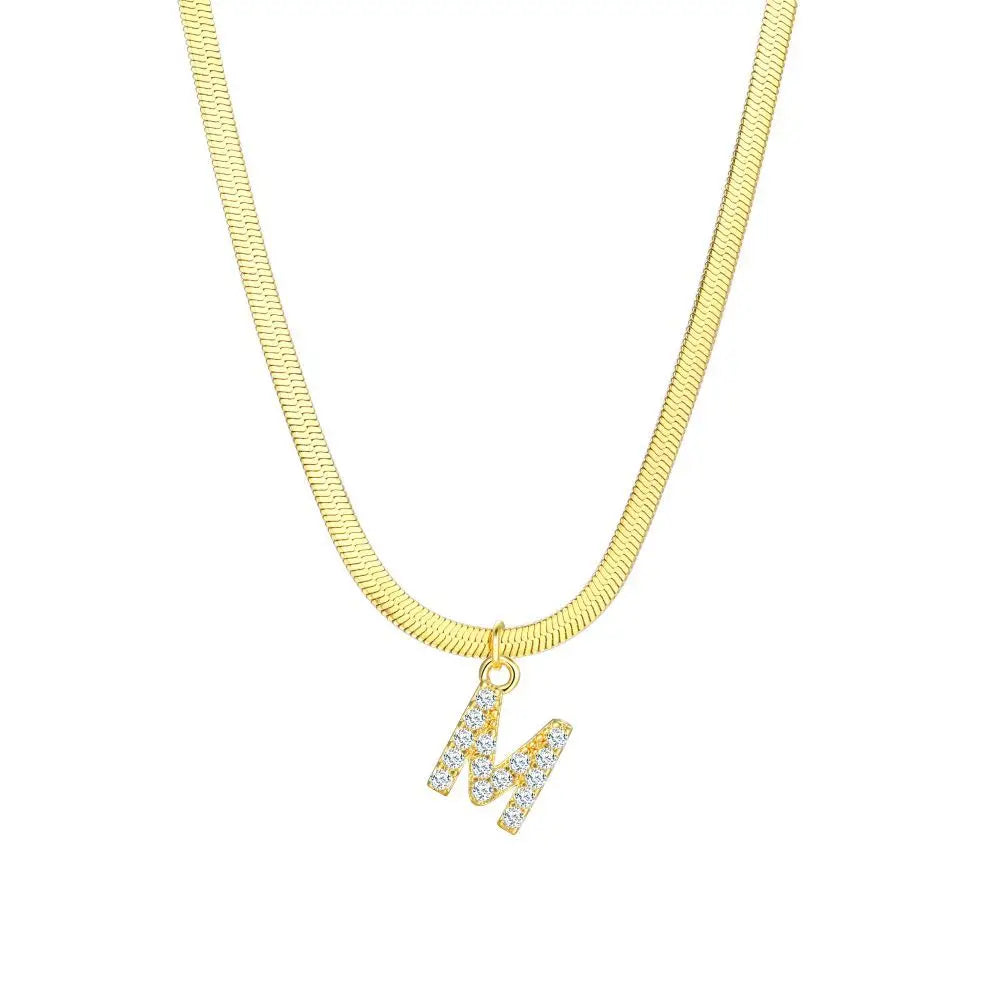 Delicate Diamond Initial Bar Necklace